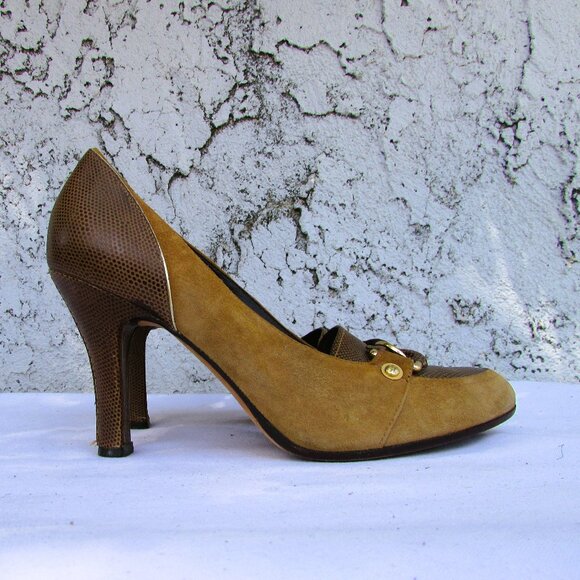 Cole Haan tan suede brown leather pumps 7.5B - Picture 5 of 7